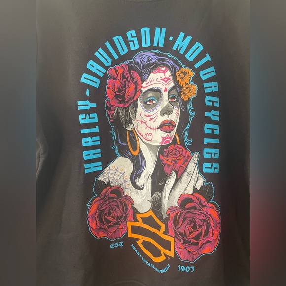 Harley-Davidson Black Sweatshirt with Colorful Graphic - Picture 3 of 4